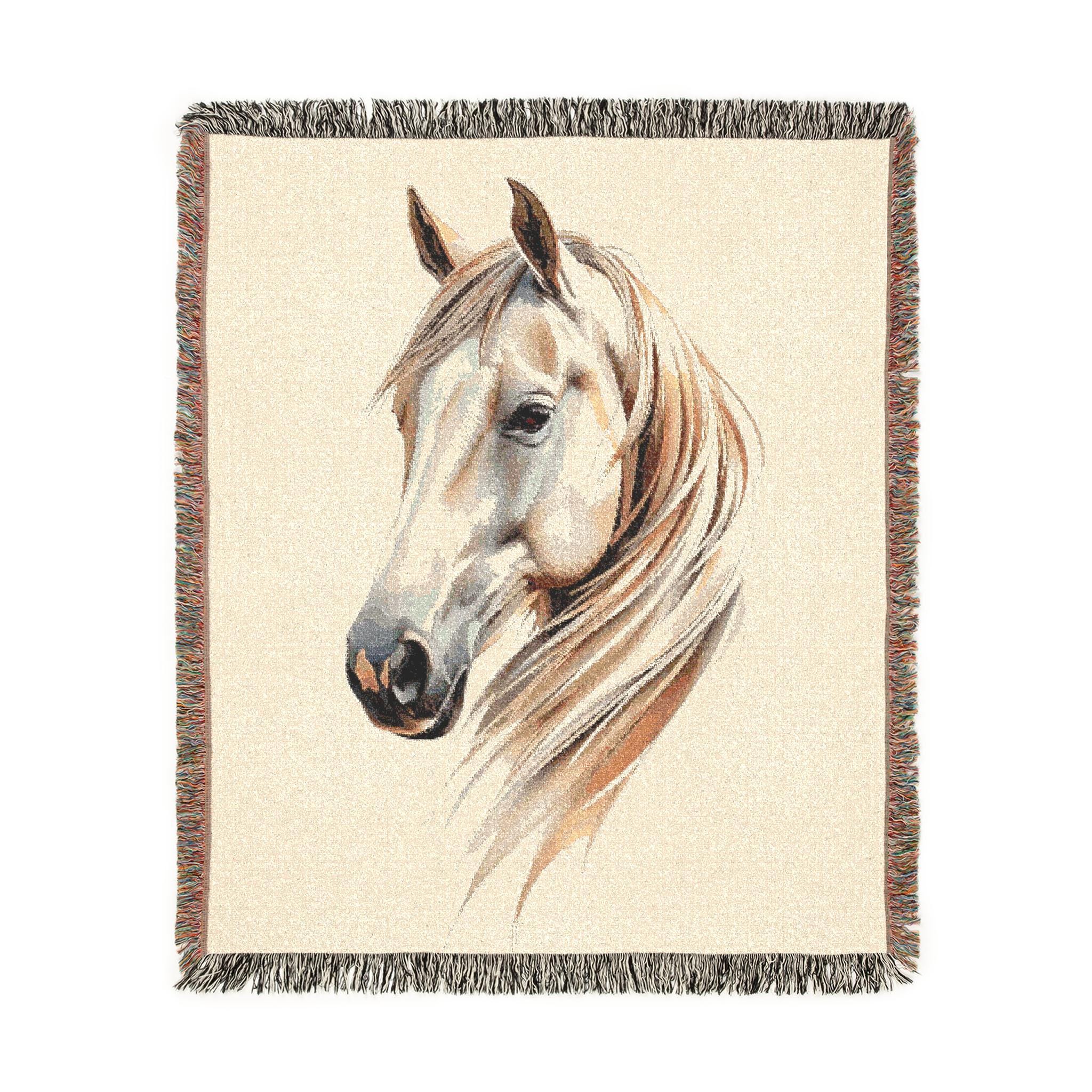 White Horse Quilted Blanket NCU0DV1227