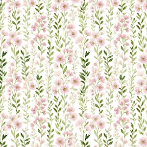 Watercolor Pink-Grand-Millennial fabric,Cotton Quilting Sewing Pink Flower Fabric,Fabric By Half Yard