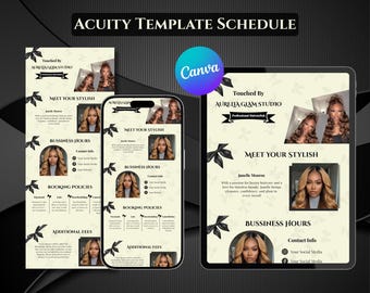 Hair Acuity Scheduling Template Hairstylist Acuity Website Template Hair Schedule Acuity Hairstylist Booking Site Hair Acuity DIY Template