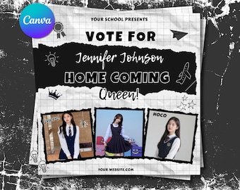 Homecoming Queen flyer , Homecoming Flyer , homecoming campaign flyer Vote Homecoming, HOCO Flyer, Vote for me Flyer, Black Homcoming Flyer