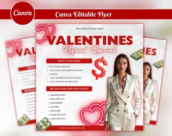 Valentine's Day Tax Prep Flyers | Tax Prep Valentines Flyer Bundle | Tax Prep Instagram Templates | Tax Prep Flyers | Tax Flyer Template