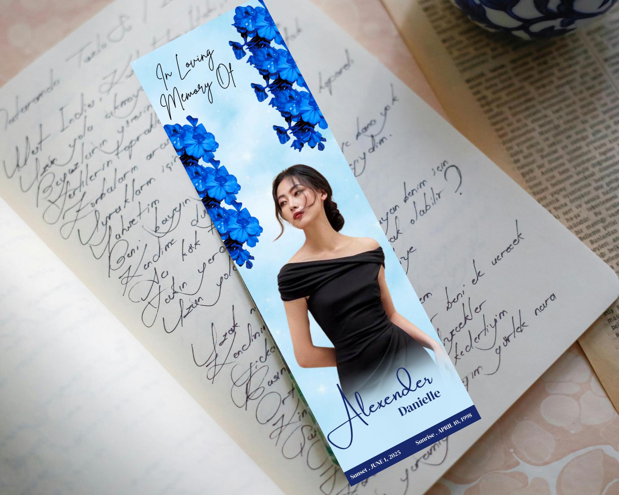 10 in Loving Memory Bookmark Canva Editable Template, Memorial Bookmark ...