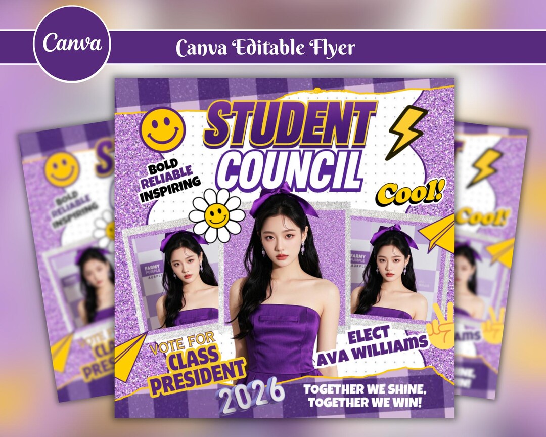 Student Council Campaign Flyer Template, School Election Flyer ...