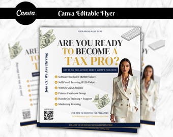 Tax preparer flyer, tax flyer, tax prep join our team flyer, tax prep social media template, Editable Tax prep Social Media Flyer Template