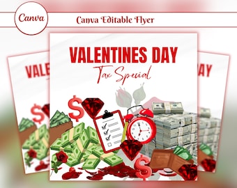 Tax Prep Valentines Flyer | Valentines Flyer | Tax Professional | Tax Prep Flyer Bundle | Tax Flyer Template | Prep Flyers Bundle | DIY