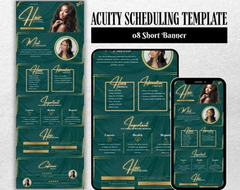 Hair Stylist Acuity Website Templates, Scheduling Website Banners, Acuity Booking Banner Design Template