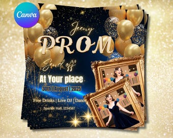 Flyer galafeest, seizoensflyer gala, gala-evenementflyer, gala-uitnodigingsflyer verzenden, flyer homecoming, galafeest, galafeest, bewerkbaar canvas