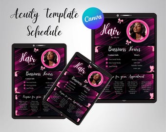 Acuity Schemaläggningsmall Nagelteknik, Bokningswebbplats, DIY Canva Webbplatsmall, Lash Tech Acuity, Hårstylist Acuity