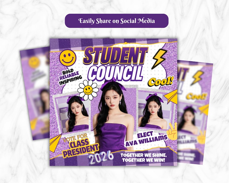 Student Council Campaign Flyer Template, School Election Flyer ...
