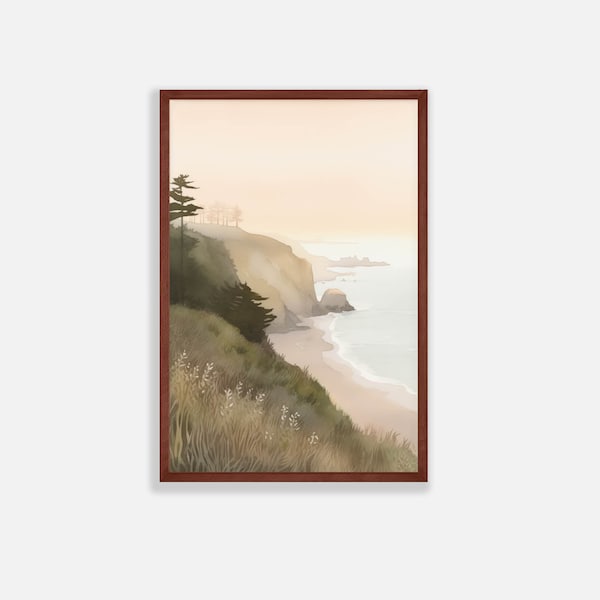 Mendocino Watercolor Painting | California Coast Art Print | Fort Bragg Decor | High-Quality Downloadable PRINTABLE Art Print for Download