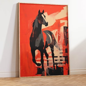 Horse Art Print | Thoroughbred Racehorse Painting | Equestrian Wall Decor | High-Quality Downloadable PRINTABLE Art Print for Download