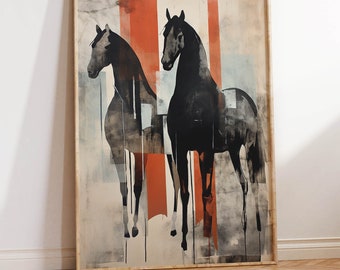 Horse Print | Modern Art Horse Painting | Contemporary Equestrian Wall Decor | High-Quality Downloadable PRINTABLE Art Print for Download