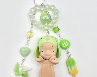 Sonny Angel lipgloss/lipbalm keychains - super cutesy handmade colorful accessory for bags or keys