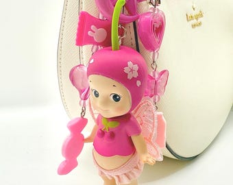 Handmade Cherry Blossom Sonny Angel Keychain: Cutesy Bag Accessory