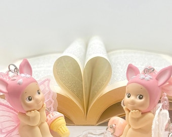 Handmade Cherry Blossom Sonny Angel Keychain: Cutesy Bag Accessory