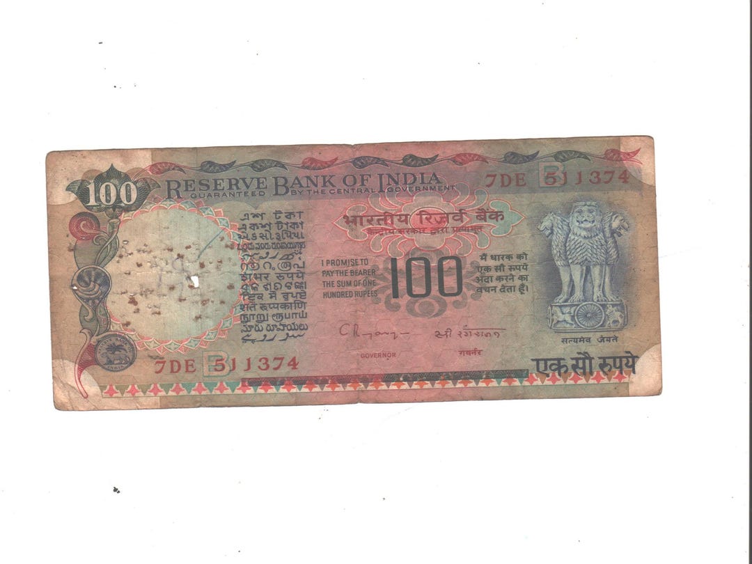 Old Rbi Notes Vintage Indian 100 Rupee Note | Demonetized Paper Money | Old RBI ...