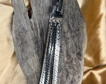 Vintage 1970's Sarah Coventry Three Strand Silver Tones Snake Choker