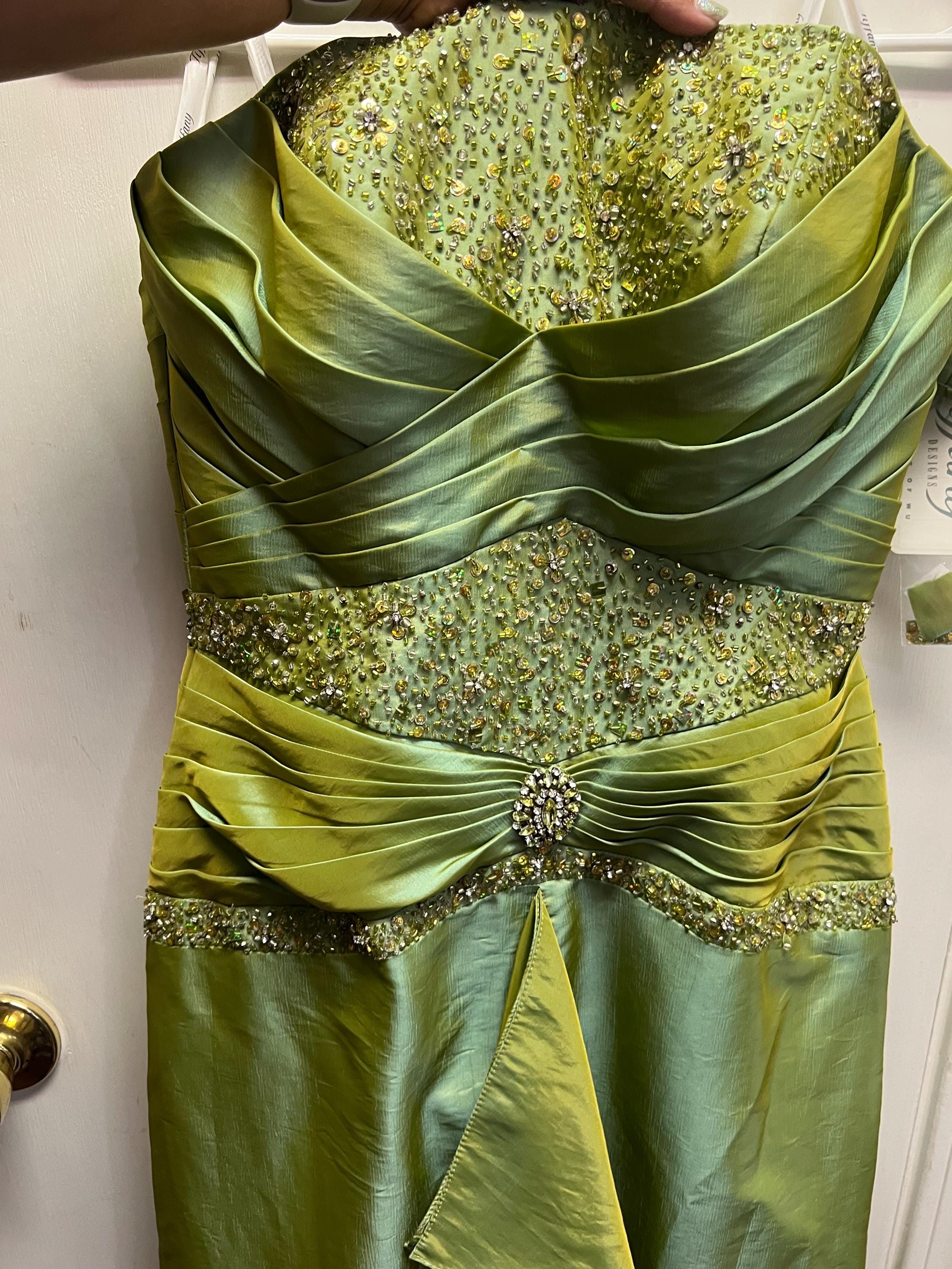 Y2k Beaded Green Dress
