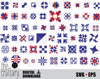 60 Quilt Blocks | Traditional Quilting Patterns | Country Barn Quilts svg • eps