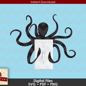 Octopus Switch Graphic | Outlet Cover Plate | Kraken Squid | SVG File