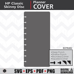 DIY Classic Skinny Disc Bound Planner Cover Template | Caderno Calendário Binder | SVG