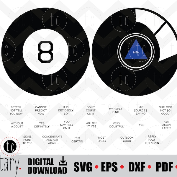 Magic 8-Ball | Fortune Telling | 8 Ball | svg • eps • dxf • pdf • png