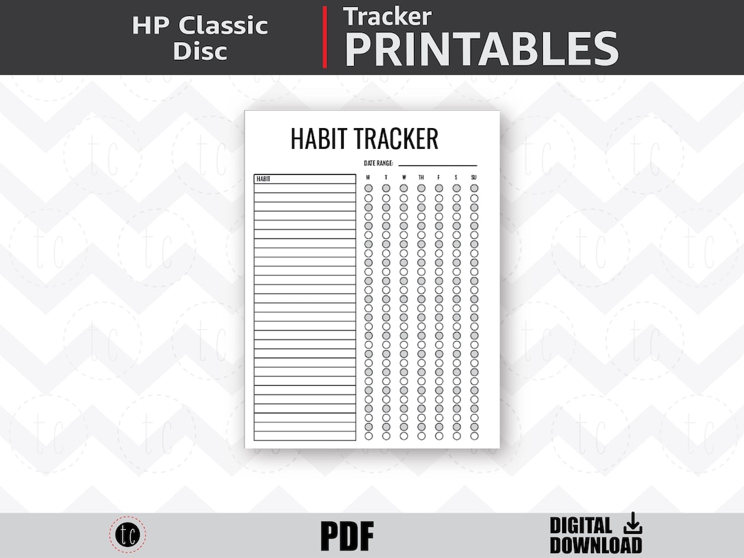 Habit Tracker | HP Classic Pages Template | Disc Planner | Printable ...