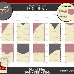 DIY Ten Junior Disc Bound Planner Pocket Folders Templates | Notebook Calendar Binder  | SVG