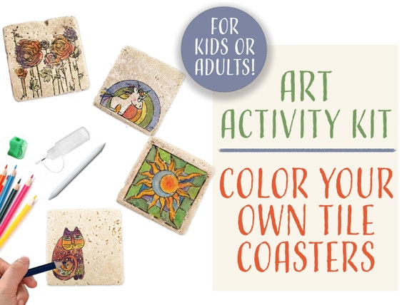 or Adults! DIY Coaster Kit for KIDS Make a special customized coater for yourself or a gift