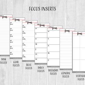 REFILLS - Planner Focus Card Insert 15 REFILLS | Planner Accessories Holder Sleeve