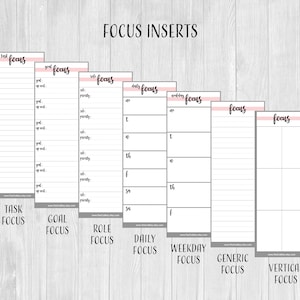 REFILLS - Planner Focus Card Insert 15 REFILLS | Capa para acessórios de planejador