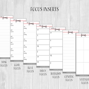 REFILLS - Planner Focus Card Insert 15 REFILLS | Planner Accessories Holder Sleeve