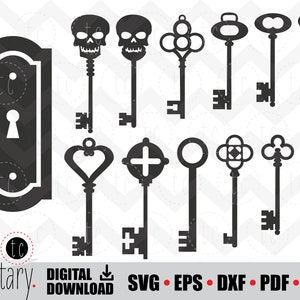 Skeleton Key | Old Antique Vintage Lock |  | svg • eps • dxf • pdf • png