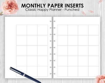 25 (for 24 months) Classic Disc Planner Monthly Layout Paper Punched | Discbound | Page | Planner Inserts Printed