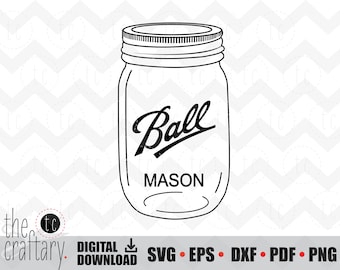 Mason Jar inblikken | Svg • eps • dxf • pdf • png