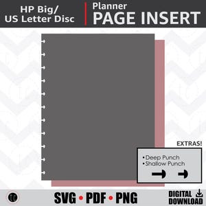 Modelo de página de planejador com capa de disco grande (8,5x11) DIY Letter | Caderno de calendário Binder | Happy Planner Big | svg • eps • pdf • png