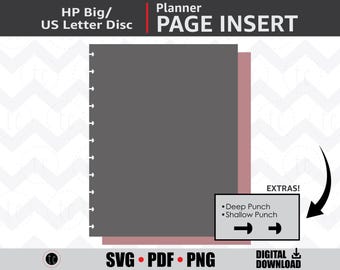 DIY-brief (8,5 x 11) grote schijf gebonden planner paginasjabloon | Notitieboek kalendermap | Happy-planner groot | svg • eps • pdf • png