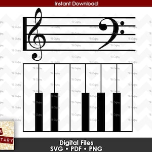 Music Staff and Keyboard Piano SVG Collection
