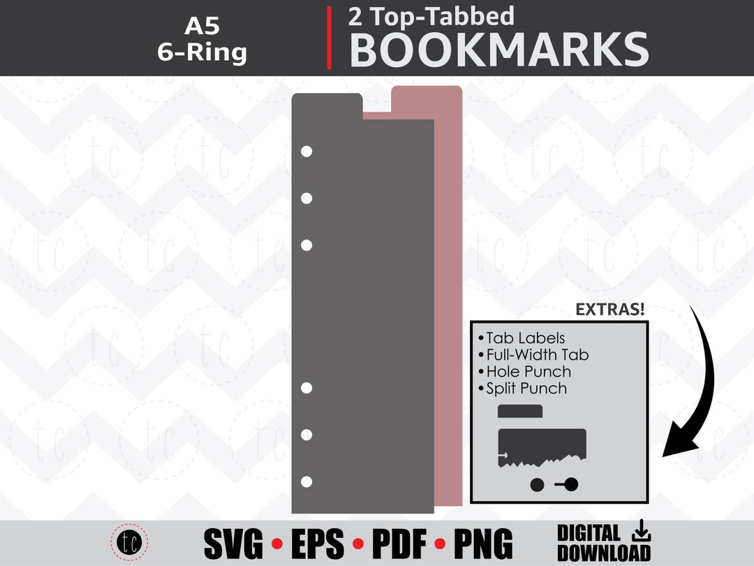 Notebook Binder Svg DIY A5 6 Ring Binder Planner Bookmark | Notebook Calendar | SVG - Etsy