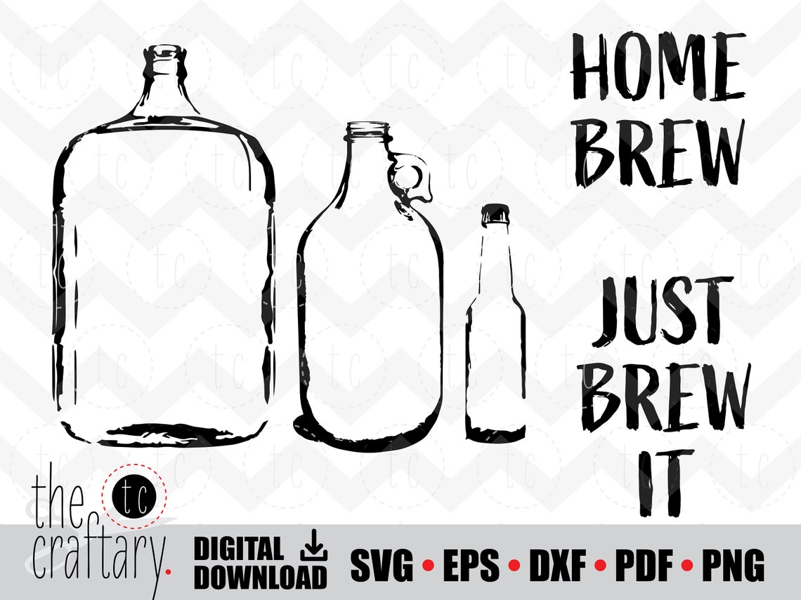 Home Brew Carboy Growler Bottle Beer Svg Eps Dxf Pdf Etsy