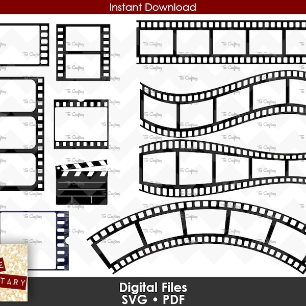 Filmstrip Film Strip SVG Negative Pictures Template SVG of Film File