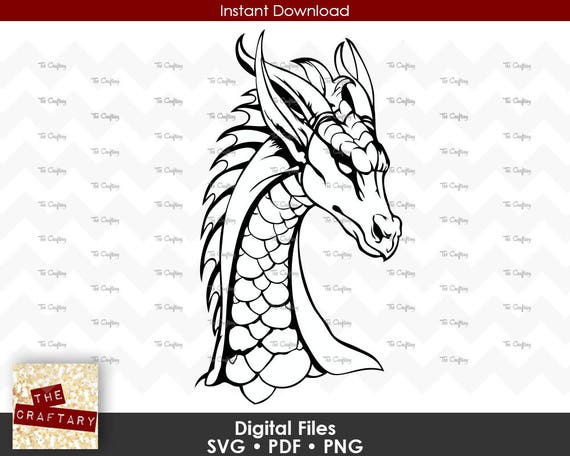 Download Dragon Head Scales Coloring Cartoon Svg Files Etsy
