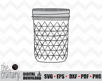 Jelly Jar Canning Mason | Svg • eps • dxf • pdf • png