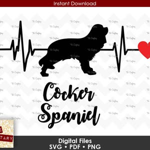 Cocker Spaniel Love Heart Heartbeat SVG File