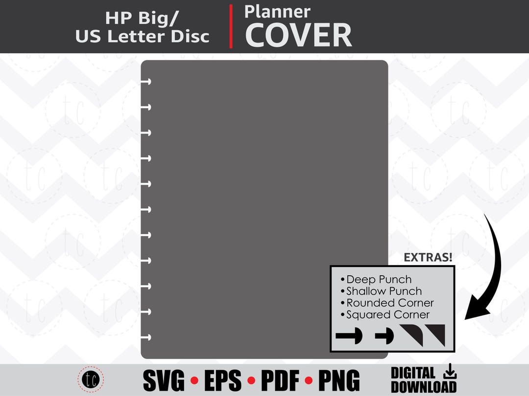 Notebook Binder Svg DIY Letter (big) Disc Bound Planner Cover Template | Notebook Calendar ...