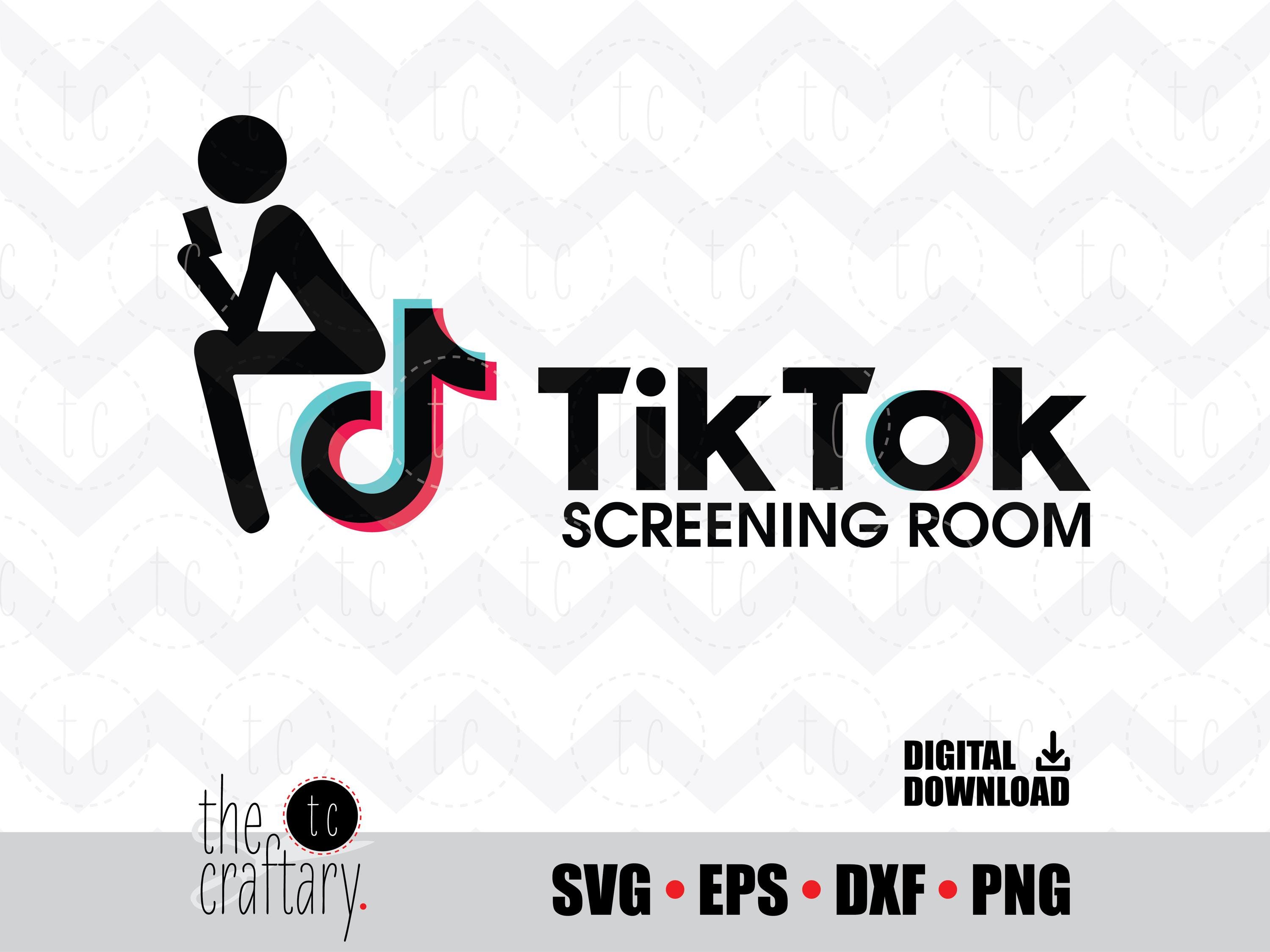 Funny Bathroom Door Sign Tik Tok Screening Room Tiktok Tick