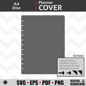 DIY A4 Disc Bound Planner Cover Template | Notebook Calendar Binder | SVG