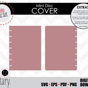 DIY Mini Disc Bound Planner Cover Template | Notebook Calendar Binder | SVG