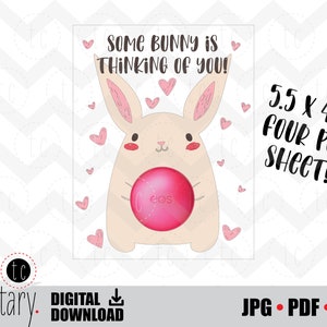 Some Bunny is Thinking of You - Porta balsamo per labbra EOS / Biglietto di ringraziamento / Cartella per burrocacao / Biglietto per balsamo per labbra / Regalo / jpg • pdf • png