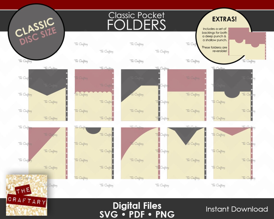 DIY Ten Classic Disc Bound Planner Pocket Folders Templates Etsy